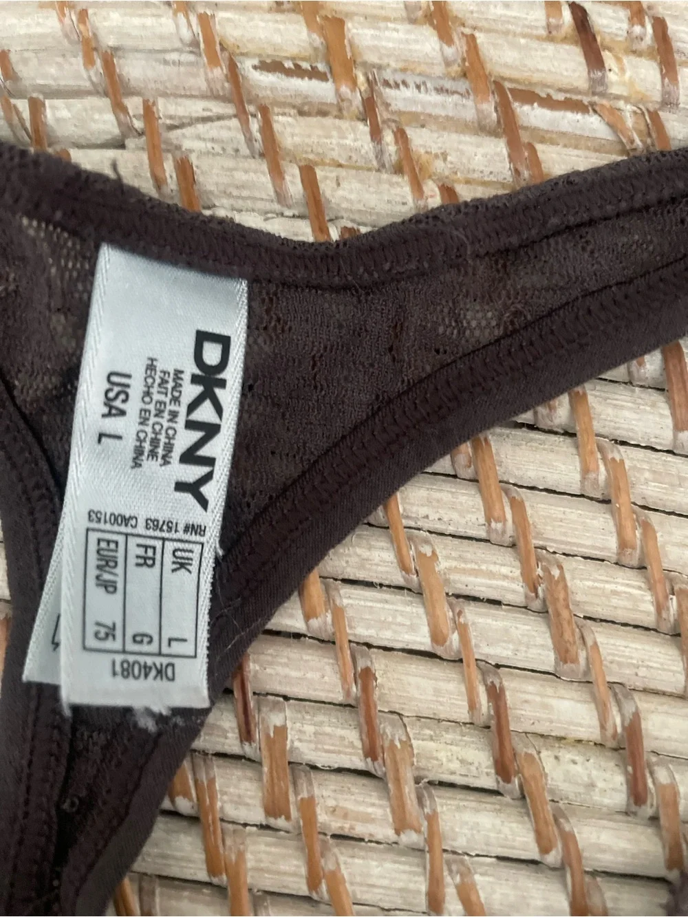DKNY Lace Racerback Bralette in Dark Brown